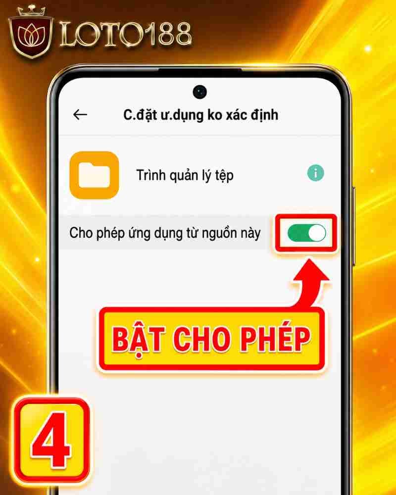 Chọn Loto188 và nhấn Tin cậy trên iPhone