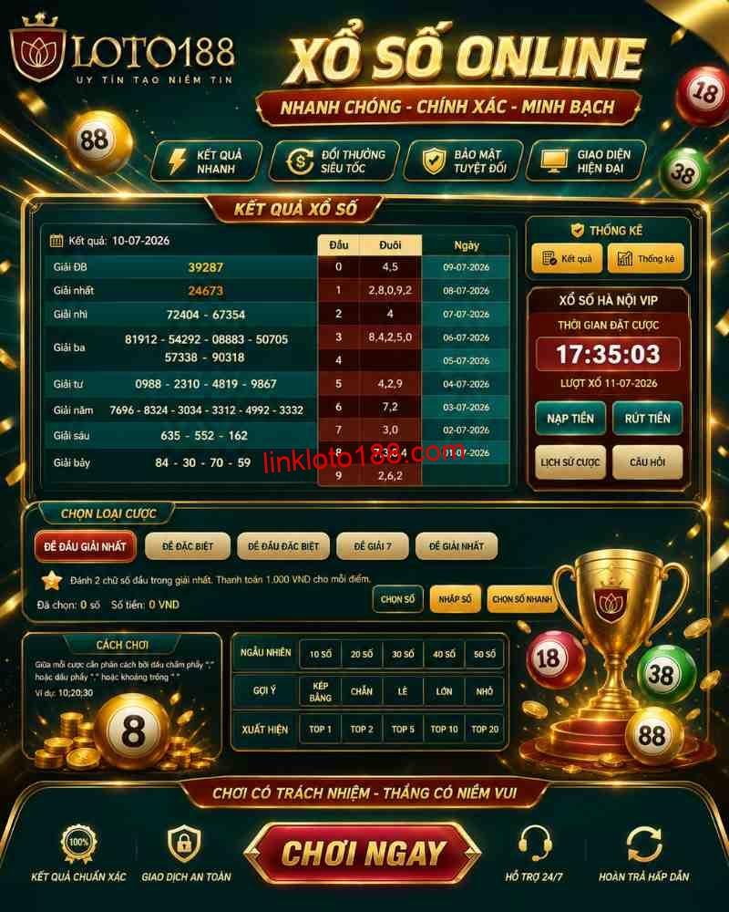 Loto188 và xổ số Hà Nội VIP trong trang game Loto188: các kiểu chơi phổ biến