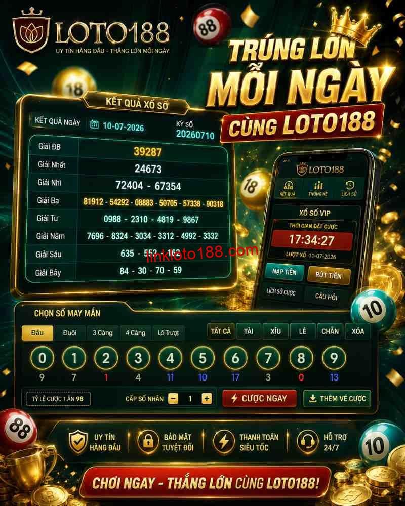 Loto188 và xổ số Hà Nội VIP trong trang game Loto188: lưu ý quan trọng khi chơi xổ số online