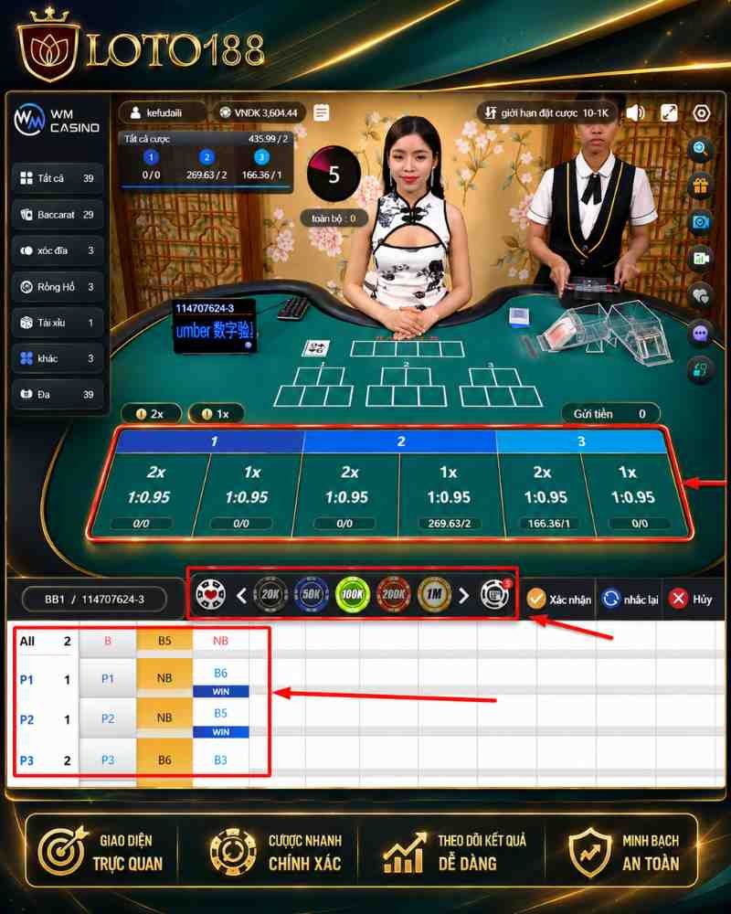 Lựa Chọn Cửa Cược Trong WM Casino Online