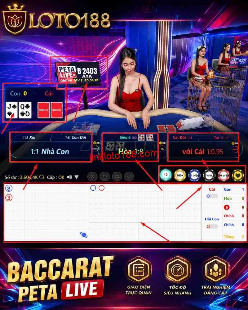 Cách chơi sảnh Peta Live tại Loto188 với bước lựa chọn cửa cược