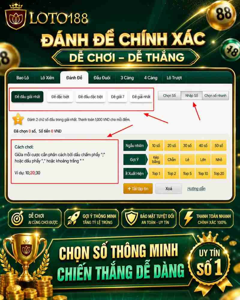 Loto188, xổ số, xổ số online và cách chơi Đánh Đề chi tiết
