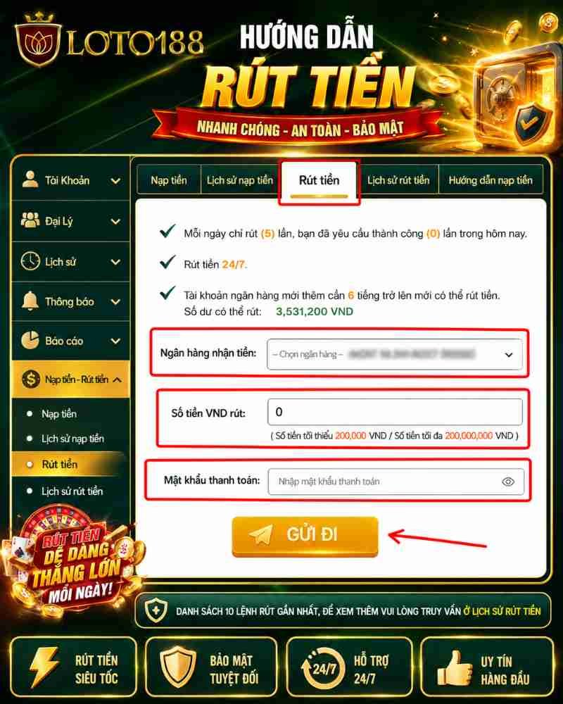 Tổng Quan Quy Trình Rút Tiền Tại Loto188