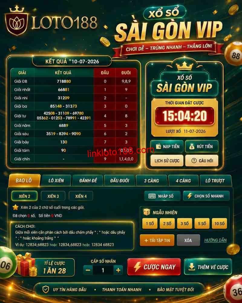 Cách Chơi Xổ Số Sài Gòn VIP Trong Trang Game Loto188 Dành Cho Người Mới