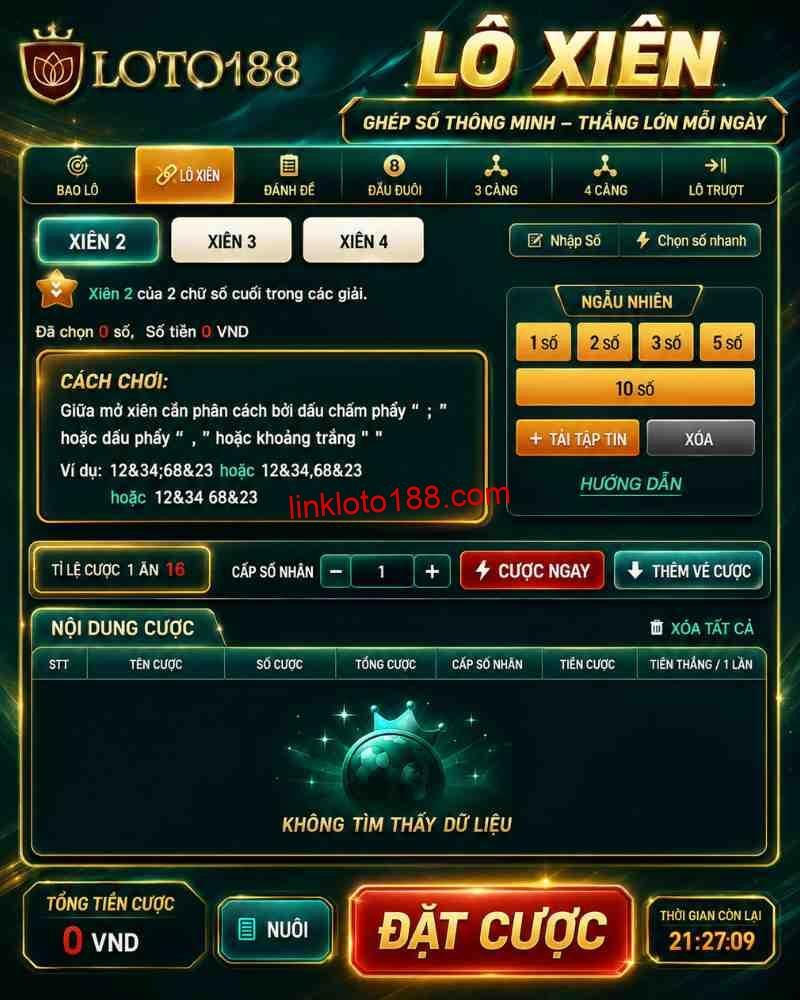 Cách Chơi Xổ Số Thủ Đô VIP Trong Trang Game Loto188 – Hướng Dẫn Xổ Số Online Chi Tiết