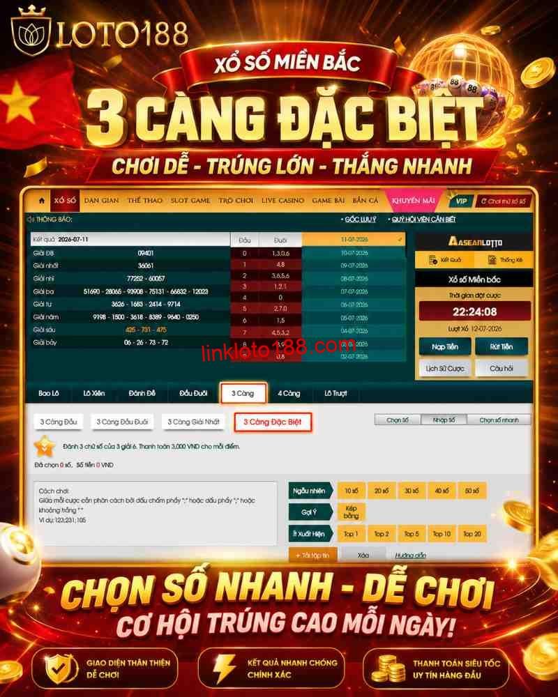 Cách chơi xổ số miền Bắc trong trang game Loto188 và lợi ích của xổ số online