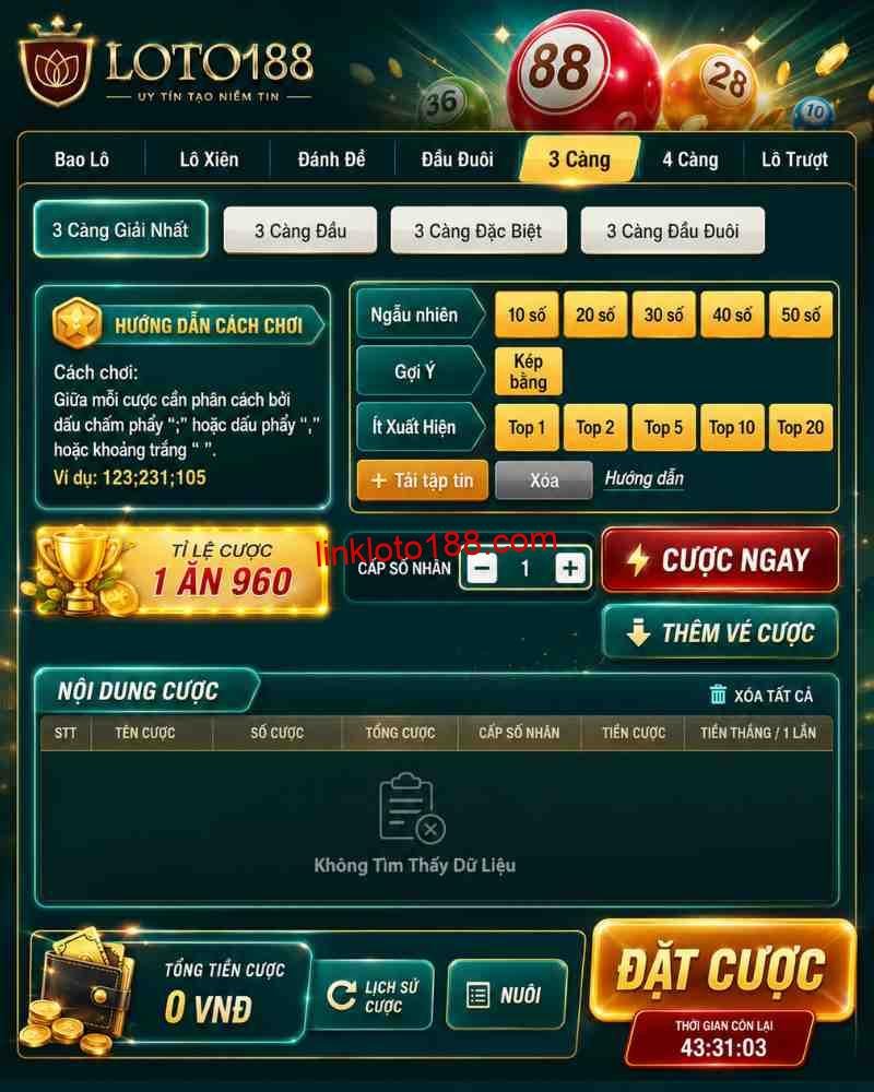 Cách chơi xổ số miền Nam trong trang game Loto188 và cách chờ kết quả