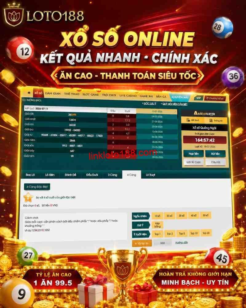 Cách chơi xổ số miền Trung trong trang game Loto188 theo các bước cơ bản