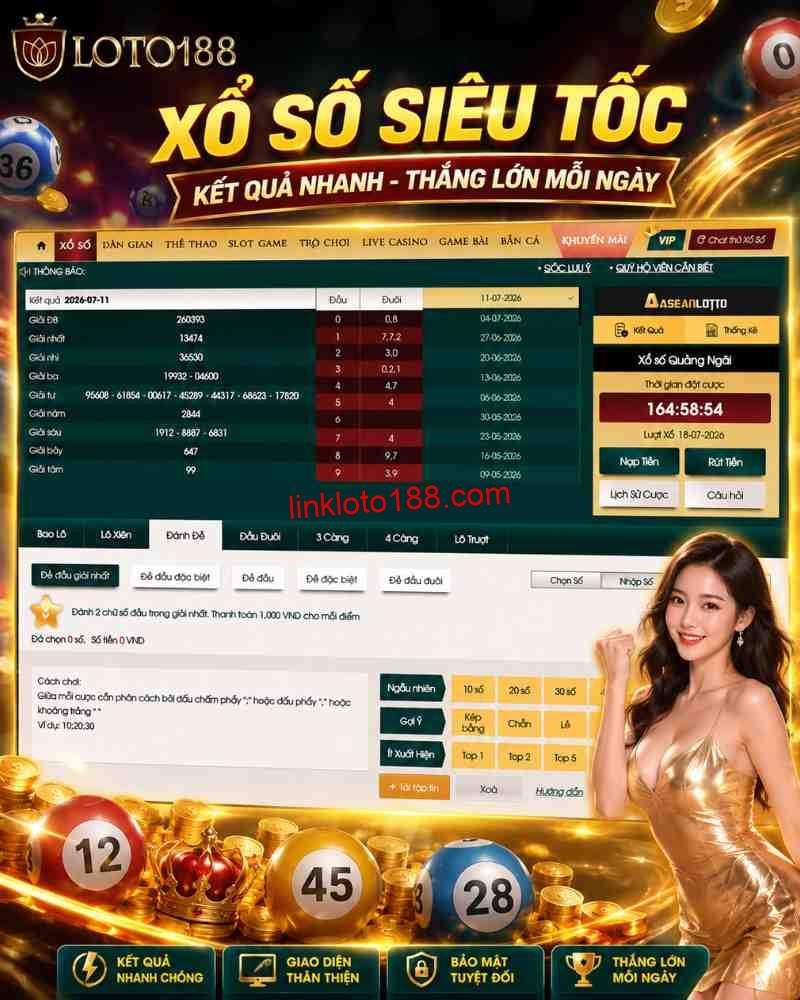 Cách chơi xổ số miền Trung trong trang game Loto188 với các kiểu cược phổ biến
